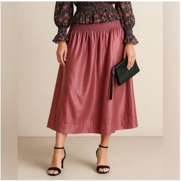 Future Collective Drop-Waist Pleated Midi Skirt Size 6 NWT - Picture 4 of 10